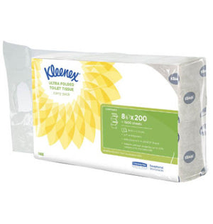 Kleenex Ultra gefaltetes Toilettenpapier, 8 x 200 Blatt.