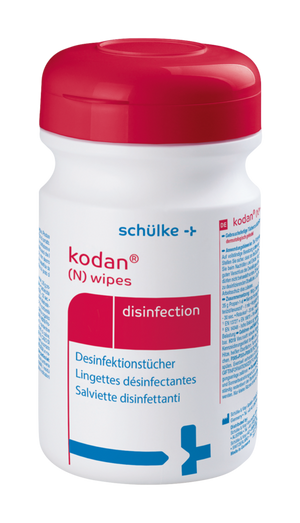 Dose mit 90 einzeln verpackten Kodan (N) Desinfektionstüchern für medizinische Anwendungen