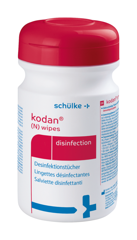 Dose mit 90 einzeln verpackten Kodan (N) Desinfektionstüchern für medizinische Anwendungen