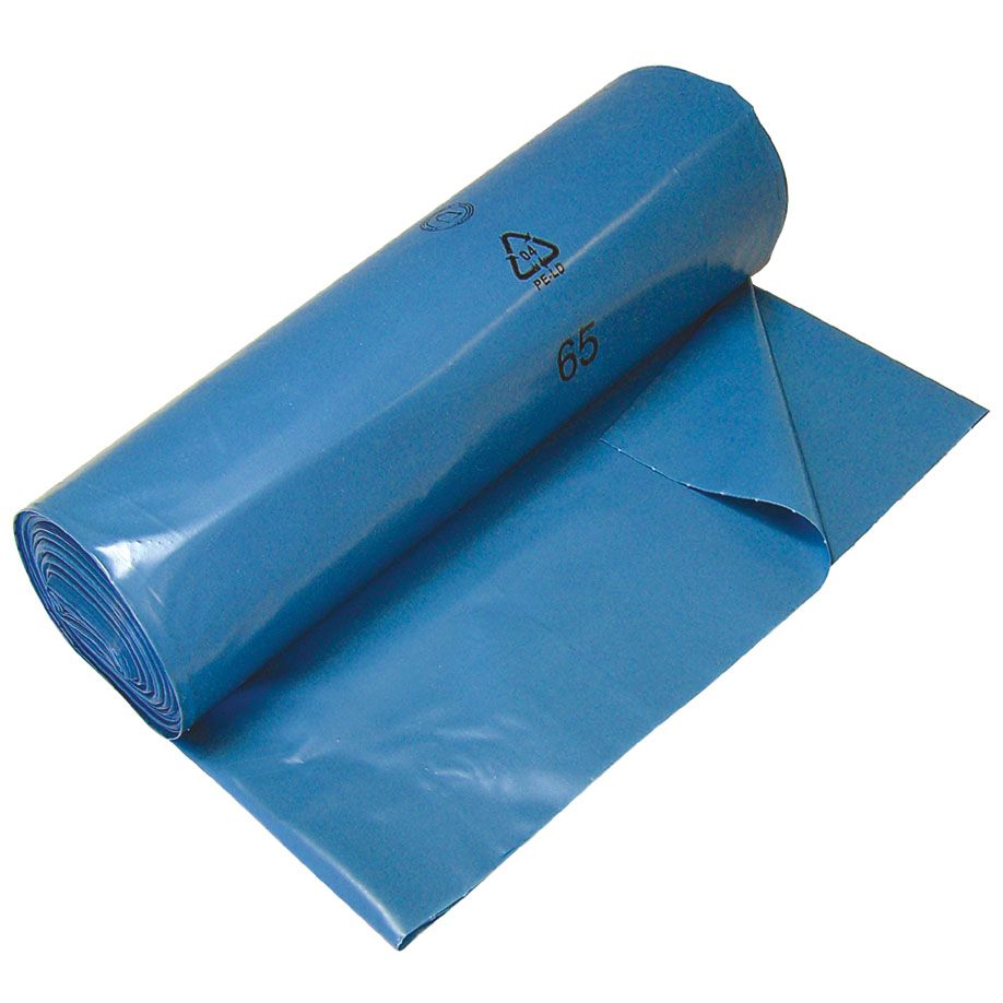 Garbage bags LDPE, 30L, blue, 480x650mm, Type 70, 42my, 25 pcs/roll.
