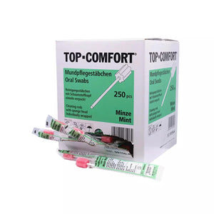 TOP-COMFORT Mundpflegestäbchen Minze, 250 Stück, einzeln verpackt