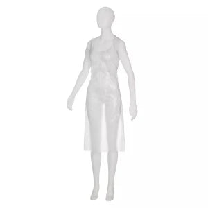 MED Comfort PE disposable aprons light, white, 18 my, hammered, 75x125cm, 50 pcs/pack.