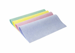 Grünes Allzwecktuch 38x40 cm aus saugfähigem Material für vielseitige Reinigungsaufgaben.