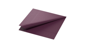 Duni Zelltuch-Serviette 33x33cm in Plum, dreilagig, 1/4-Falz