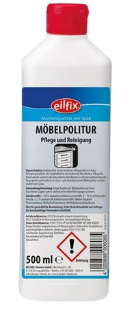 Eilfix Möbelpolitur in 500ml Flasche zur Reinigung und Pflege von Möbeloberflächen