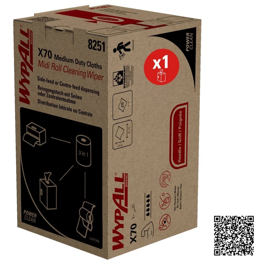 WypAll X80 Wischtücher, BRAG Box, BRAG Box, 42,6x28,1cm, Stahlblau, 152 Tü/Box.