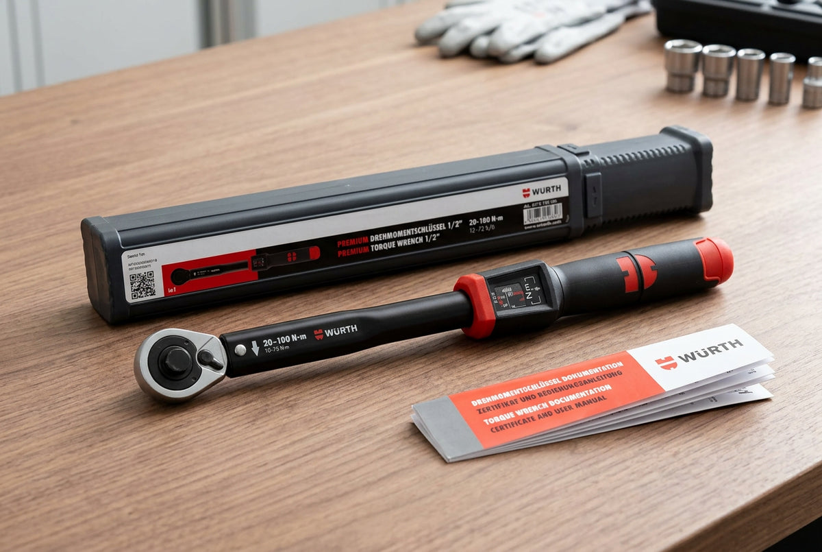 Würth 1/2-Zoll-Drehmomentschlüssel mit Durchsteckknarre Premium