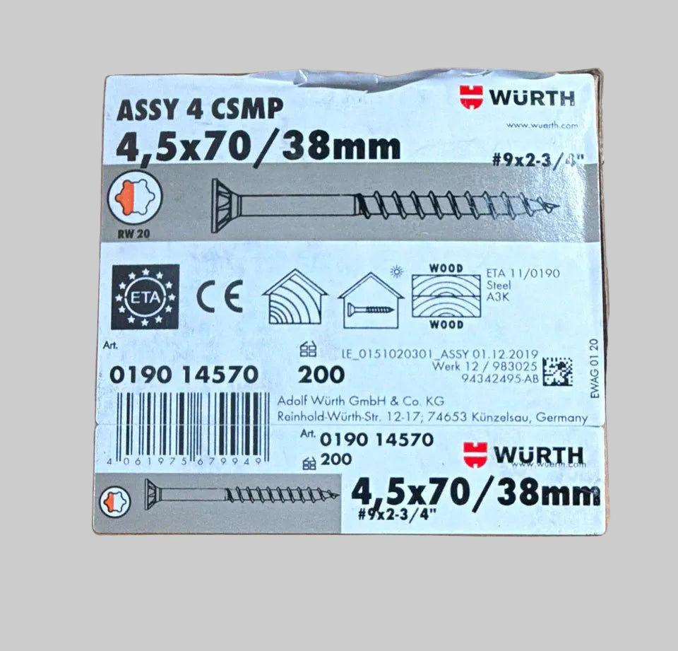 Würth ASSY 4 CSMP Universalschraube, Stahl verzinkt, Teilgewinde