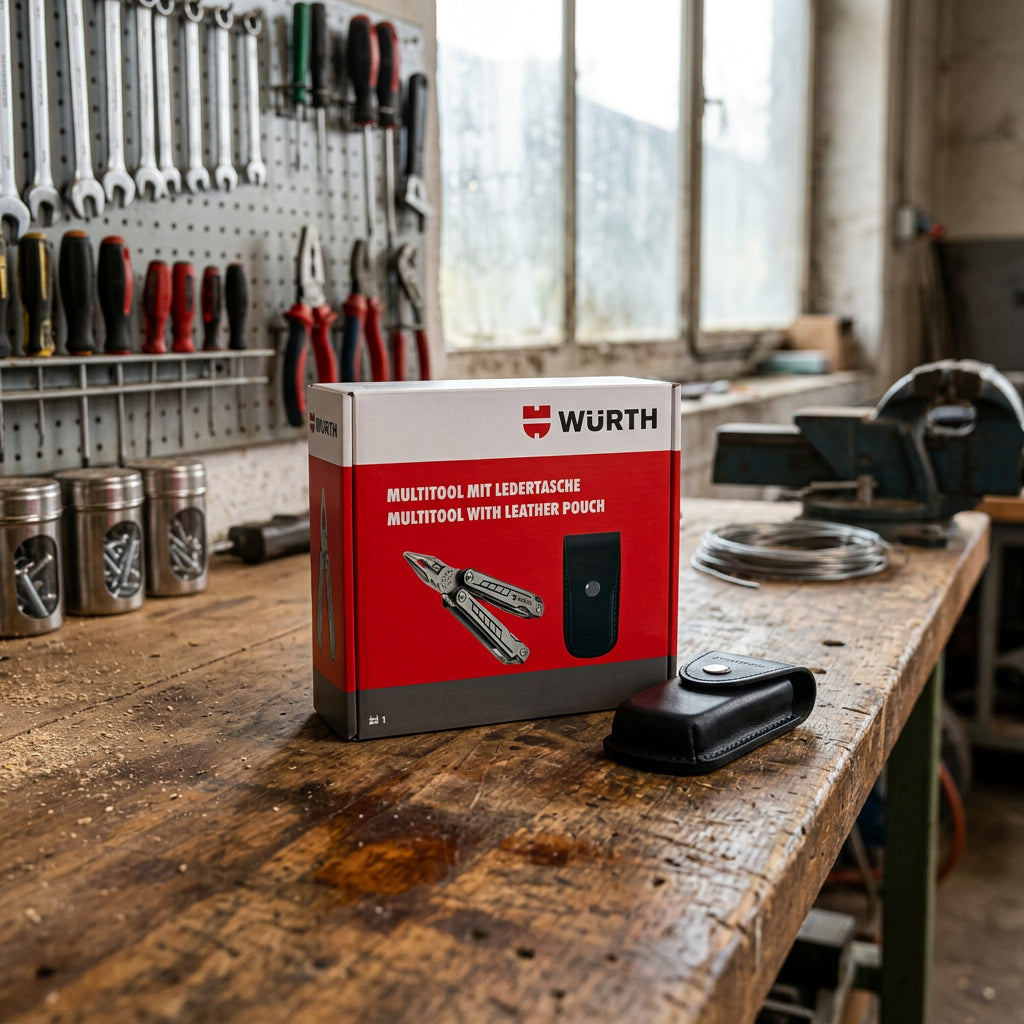 Würth Multitool mit Ledertasche, 9 Funktionen