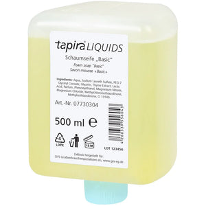 Tapira Schaumseife Basic in einer 500ml Kartusche.
