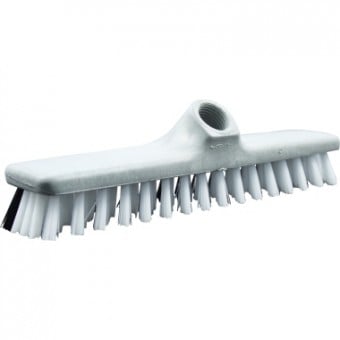 Schwarzer Kunststoffwischer 29cm mit weißen PPN-Borsten und deutschem Gewinde.