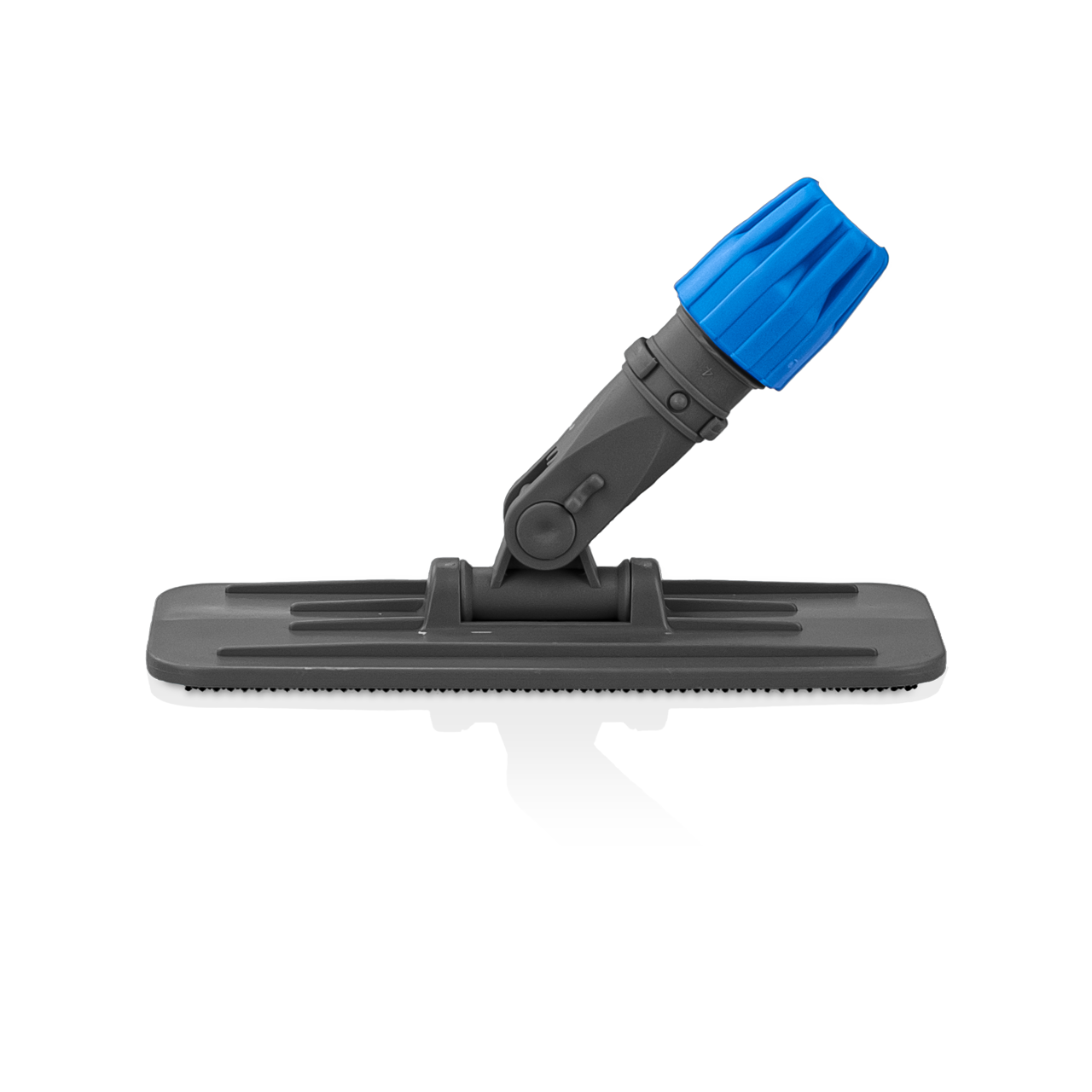 Grauer Handpadhalter 25 cm mit blauer Stielbefestigung.