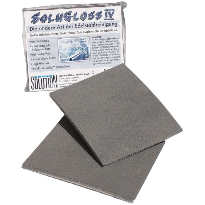 Edelstahlreiniger-Pad Solugloss IV – Kratzfrei, 15x12 cm | M24–SOLUTION