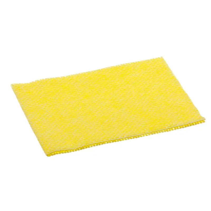 Ein gelbes Reinigungstuch aus Mikrofaser.