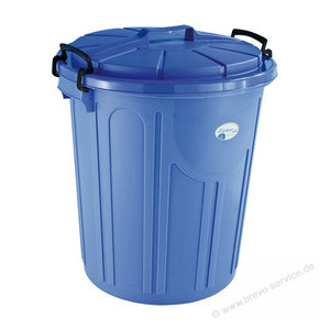 Blaue 23L Tonne mit Bügeln und Deckel.