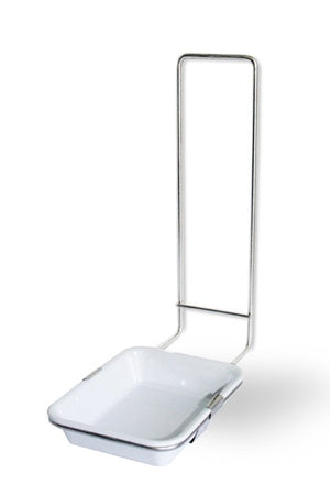 Edelstahl Schalenhalter mit weißer Schale für 1000ml Spender