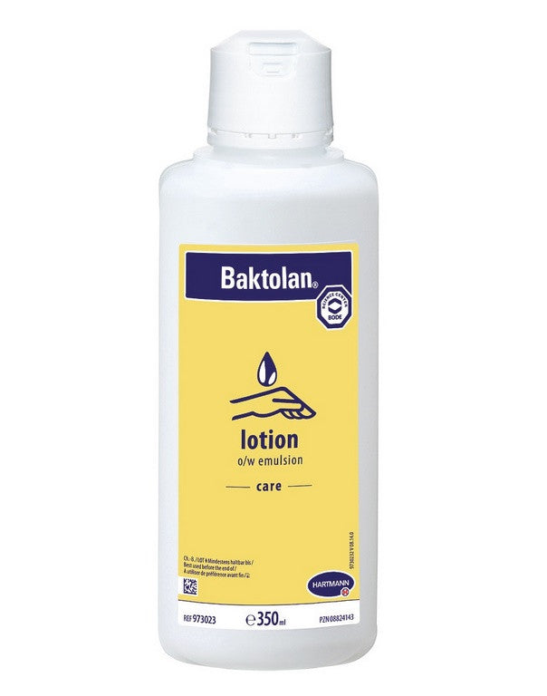 Baktolan lotion o/w emulsion care in a 350ml bottle.