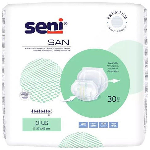 Seni San Classic Plus Inkontinenzeinlagen – 30 Stück, Mittelstark Saugfähig