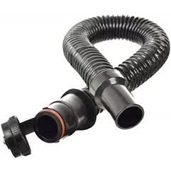 Schwarzer flexibler Ablaufschlauch mit Quetschmuffe