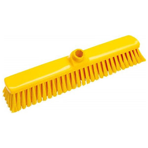 Gelber Großraumbesen mit weichen PBT-Borsten.