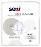 Seni San Classic Maxi Inkontinenzhosen mit elastischem Bund und atmungsaktivem Material, 30 Stück.