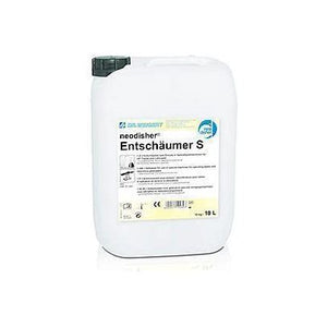 Zwei-Liter-Flasche Neodisher Entschäumer S zur Reduzierung von Schaumbildung in Reinigungsprozessen.