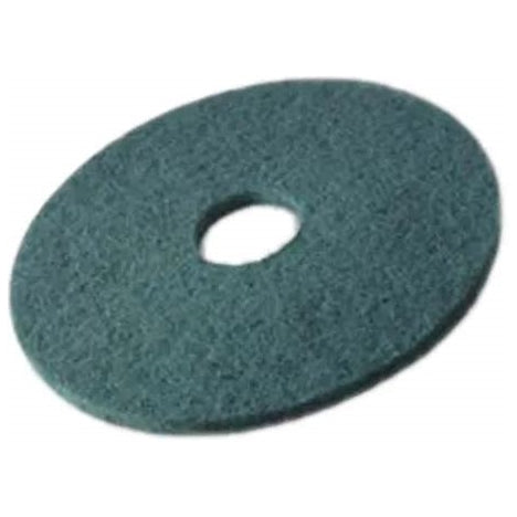 Grünes, rundes Reinigungspad mit Loch in der Mitte.