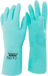 Pro Chem Green Chemikalienhandschuhe Größe 10, grün, 12 Paare im Karton verpackt.