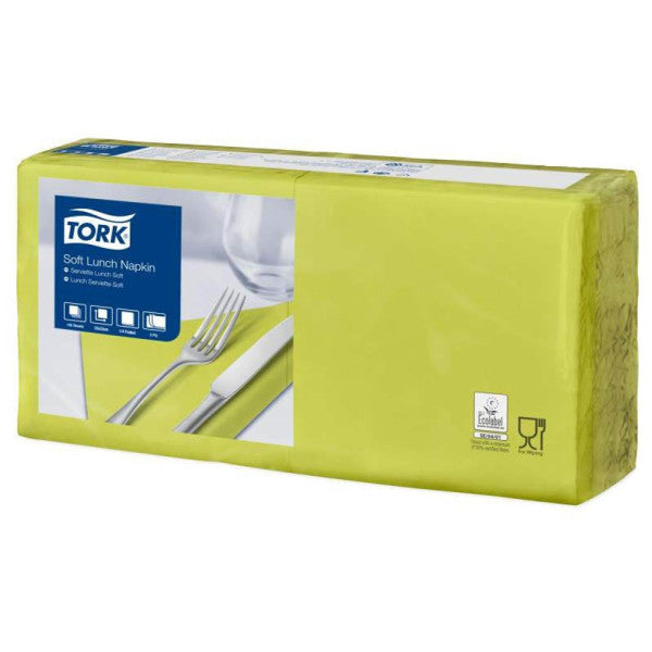 Tork Soft Lunchservietten – 3-lagig, 33x33 cm, Lemon, 150 Stück