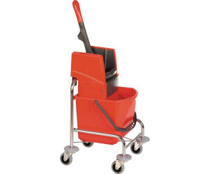 Reinigungsgeräte -Nasswischwagen Mistral 1x17L, verchromt, mit Eimer und Presse, VK 4 rot, 1 St.