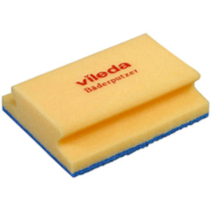 Vileda Bäderputzer Soft in Gelb und Blau mit Griff.