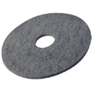 Graues, rundes Polierpad aus Schaumstoff mit Loch in der Mitte.