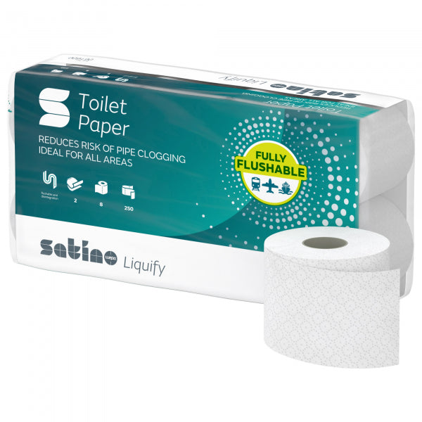 Wepa Liquify Toilettenpapier, 2-lagig, weiß, 250 Blatt, Recycling.