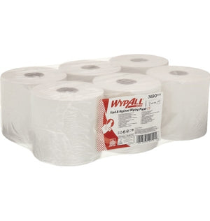 WypAll Papierwischtücher, weiß, perforiert, 18,5x38 cm, für Lebensmittel und Hygiene, Zentralentnahme.