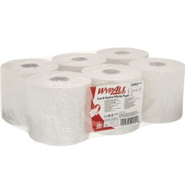WypAll Papierwischtücher, weiß, perforiert, 18,5x38 cm, für Lebensmittel und Hygiene, Zentralentnahme.