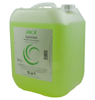 Ein 10-Liter-Kanister mit grünem Spülmittel von Zack.